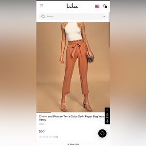 Charm and Finesse Terra Cota pants new with tags